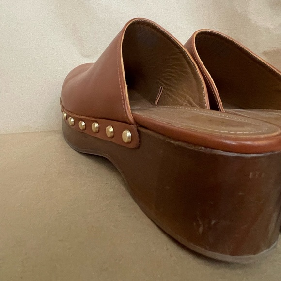 Pristine Cognac Leather Studded Uterque Clogs Mules Size 40 Lk Hearst Arket - Picture 9 of 10